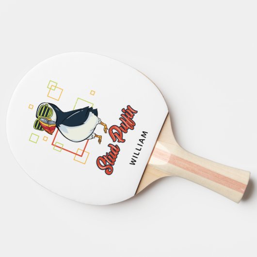 Stumpfpuffin Sea Bird Niedlich Gag Personalisiert Tischtennis Schläger (Seitenansicht)