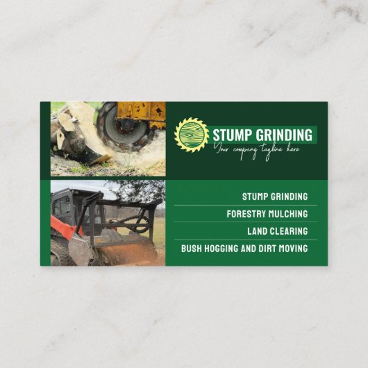 Stumpfschleifen, Mulchen der Forstwirtschaft, Räum Visitenkarte (Rückseite)
