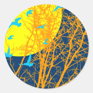 Stumpfvögel Runder Aufkleber