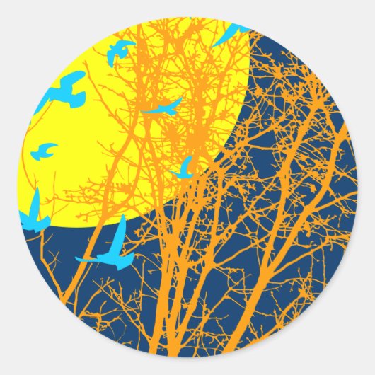 Stumpfvögel Runder Aufkleber (Vorderseite)