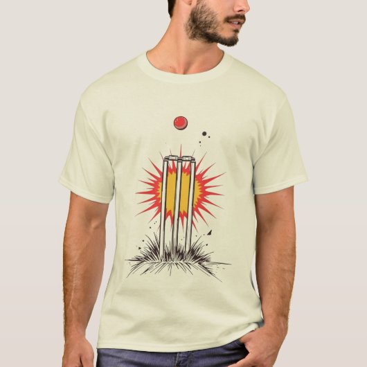 Stumps Shattered T20 Cricket Graphic Tee (Vorderseite)