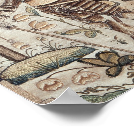 Stumpwork mit Charles I und Charles II. Poster (Ecke)