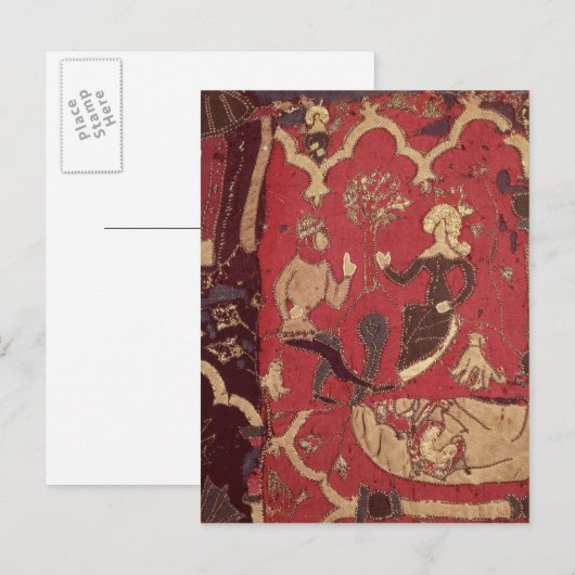 Stumpwork mit Tristan und Isolde Postkarte (Vorne/Hinten)