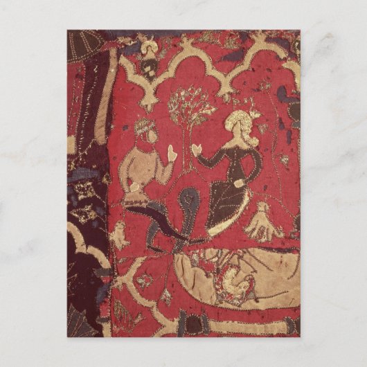 Stumpwork mit Tristan und Isolde Postkarte (Vorderseite)