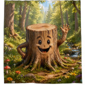 Stumpy der freundliche Baumstumpf, verzauberter Wa Duschvorhang (Vorderseite)