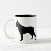 Stumpy Schwanz-Vieh-Hund Zweifarbige Tasse (Links)