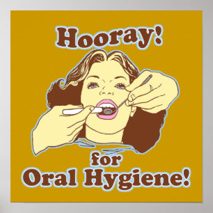Stunde für orale Hygiene Retro Poster