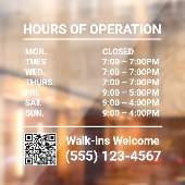 Stunden des Vorgangs-QR-Codefensters Fensteraufkleber (Blatt 2)