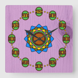 Stunden im alten Wald Quadratische Wanduhr