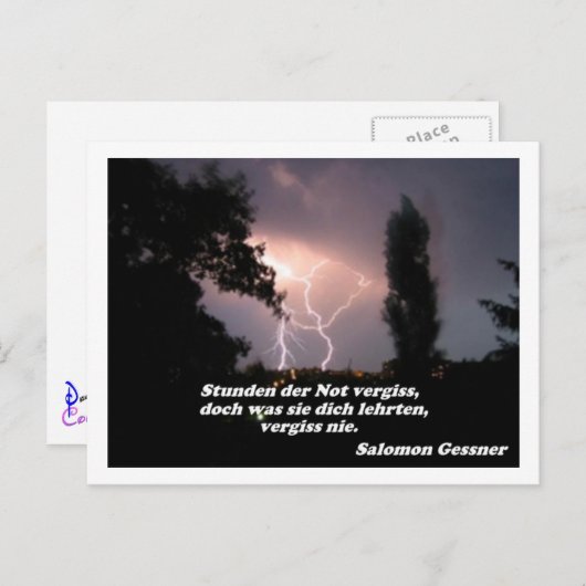 Stunden not Postkarte (Vorne/Hinten)