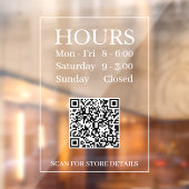 Stunden Open Generieren von QR-Code-Meldung Weiß a Fensteraufkleber (Blatt 2)