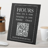 Stunden Open Sign, Generieren von QR Code, weiß &  Sockelschild (In Situ)