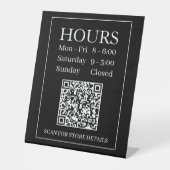 Stunden Open Sign, Generieren von QR Code, weiß &  Sockelschild (Vorderseite)