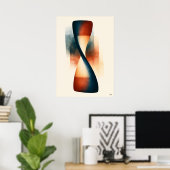 Stundenglas-Fluss Japandi-Abstraktes-Zeitsymbolism Poster (Heimbüro)