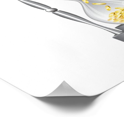 Stundenglas mit Geld Poster (Ecke)