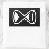 Stundenglas Rechteckiger Aufkleber (Tasche)