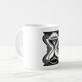 Stundenglas Zeit Design – Vintage Sanduhr Kaffeetasse (Vorderseite Links)