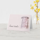 Stundenglas, Zeit heilt Karte (Gelbe Blume)