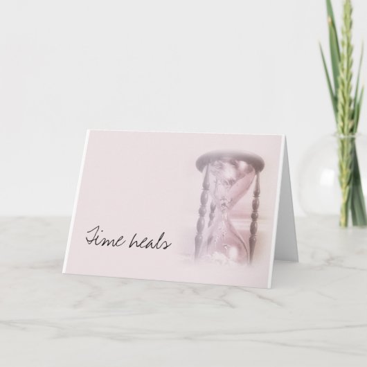 Stundenglas, Zeit heilt Karte (Vorderseite)