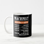 Stundenlohn der Machinisten, Funny Machnists Job Kaffeetasse (Links)