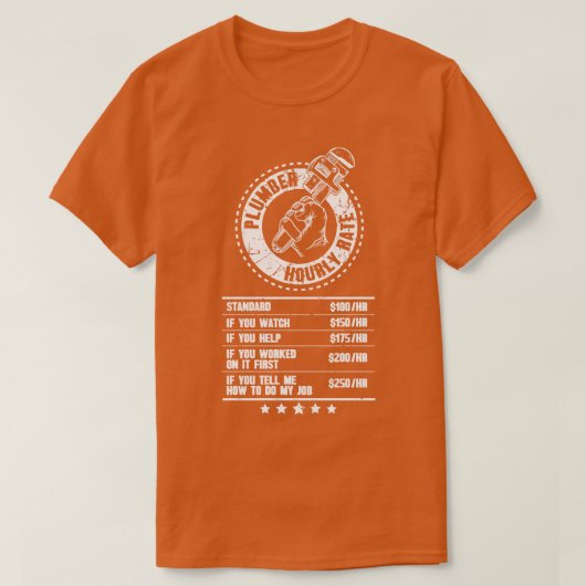 Stundenlohn des Klempners T-Shirt (Design vorne)