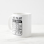 Stundenlohn für lustige Piloten Kaffeetasse (Vorderseite Links)