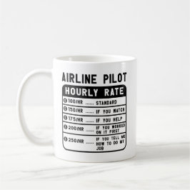 Stundenlohn für lustige Piloten Kaffeetasse