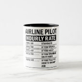 Stundenlohn von Funny Airline Zweifarbige Tasse (Mittel)