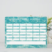 Stundenplan der aquamarinen Marmorschule (Stehend Vorderseite)