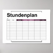 stundenplan, plan, plan, poster, deutsch pflücken poster (Vorne)