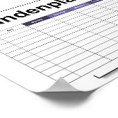 stundenplan, plan, plan, poster, deutsch pflücken poster (Ecke)