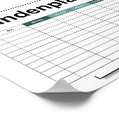 stundenplan, plan, plan, poster, deutsch pflücken poster (Ecke)