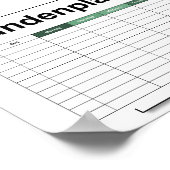 stundenplan, plan, plan, poster, deutsch pflücken poster (Ecke)