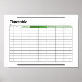 stundenplan, plan, plan, poster, englisch poster (Vorne)