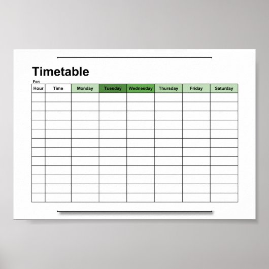 stundenplan, plan, plan, poster, englisch poster (Vorne)