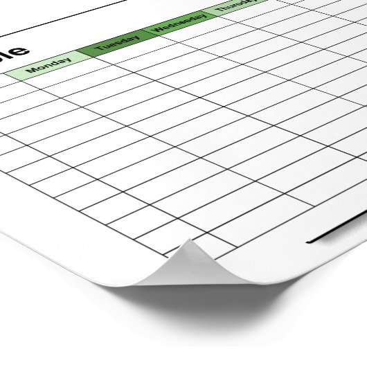 stundenplan, plan, plan, poster, englisch poster (Ecke)