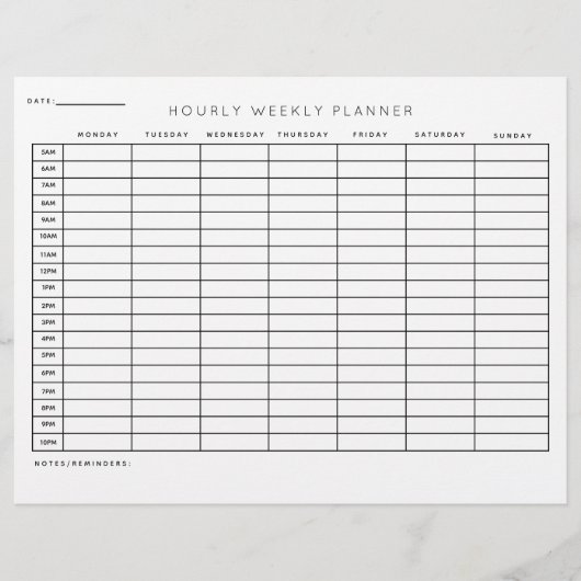 Stundenplaner gedruckte Blätter (Vorderseite)