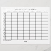 Stundenplaner gedruckte Blätter (Rückseite)