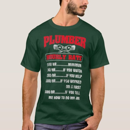 Stundenpreis Pipefitter Rohrleitungstrichter T-Shirt (Vorderseite)