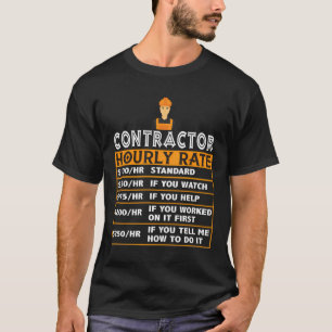 Stundenpreisübersicht des Auftragnehmers T-Shirt