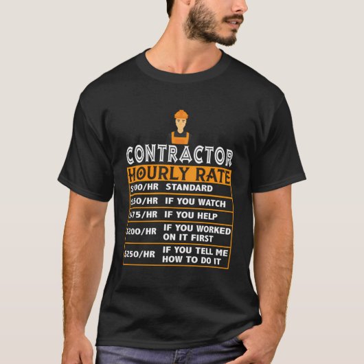 Stundenpreisübersicht des Auftragnehmers T-Shirt (Vorderseite)
