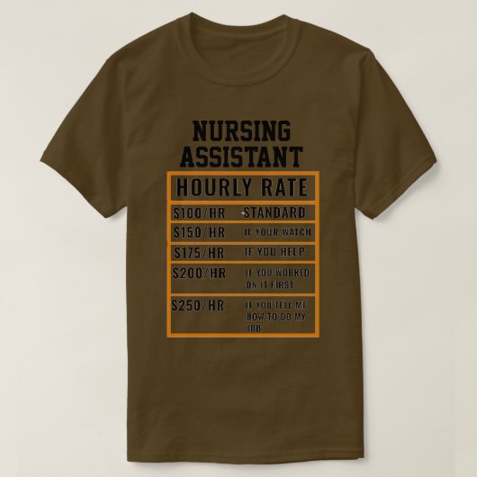Stundensatz der Krankenpflegerin T-Shirt (Design vorne)