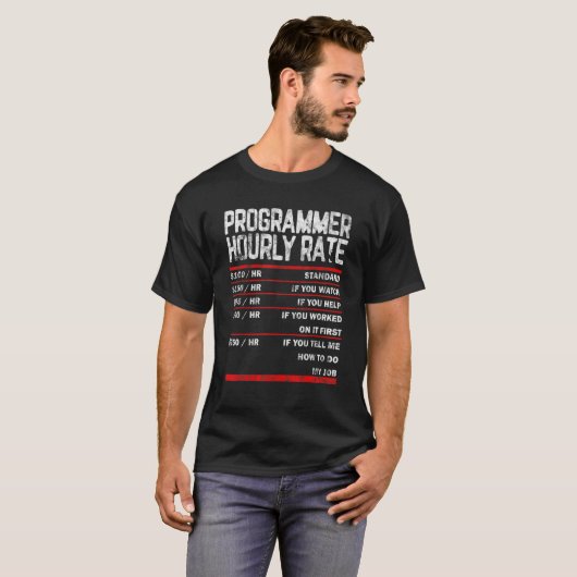 Stundensatz der Programmerunterstützung T-Shirt (Vorne ganz)