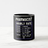 Stundensatz des Funny Pharmacist Zweifarbige Tasse (Mittel)