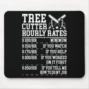 Stundensatz für Baumsäge lustiger Holzfäller Arbor Mousepad