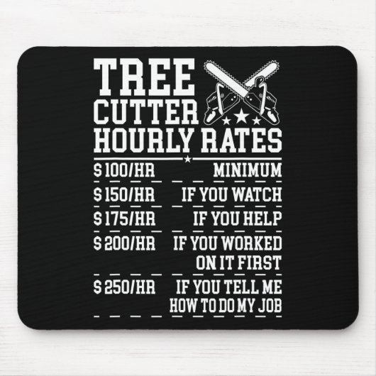 Stundensatz für Baumsäge lustiger Holzfäller Arbor Mousepad (Vorne)