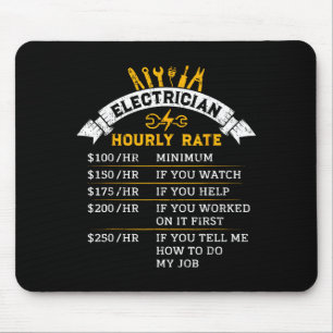Stundensatz für Elektriker für Handwerker Humorarb Mousepad