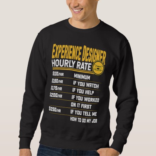 Stundensatz für Experience Designer UX-Designer Sweatshirt (Vorderseite)