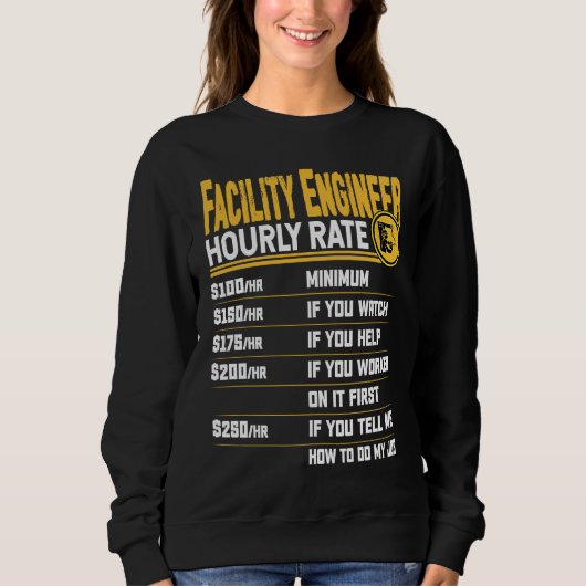 Stundensatz für Facility-Ingenieure Facility-Tec Sweatshirt (Vorderseite)