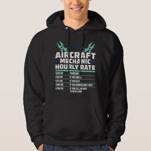 Stundensatz für Flugzeugtechniker - Flugzeug Hoodie (Vorderseite)